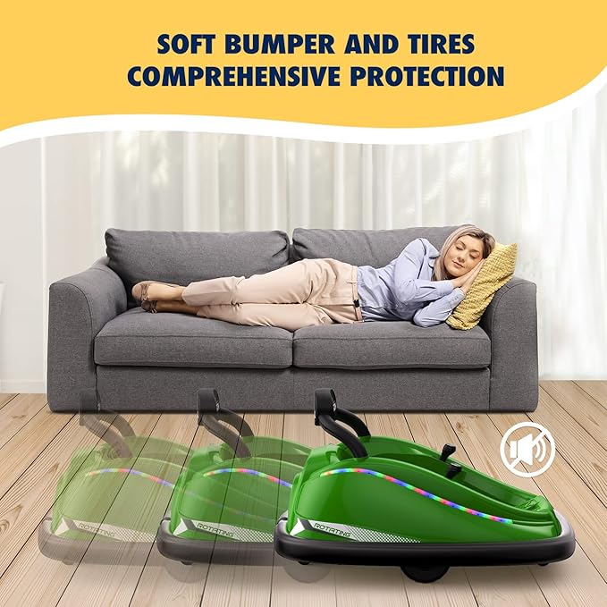 Bumper Car, 12V Electric Kids-Bumper Car Ride Toys with Remote and Music Function, Perfect Kids Gifts Baby for Toddlers 1-6 for Birthday-CubbioJoy