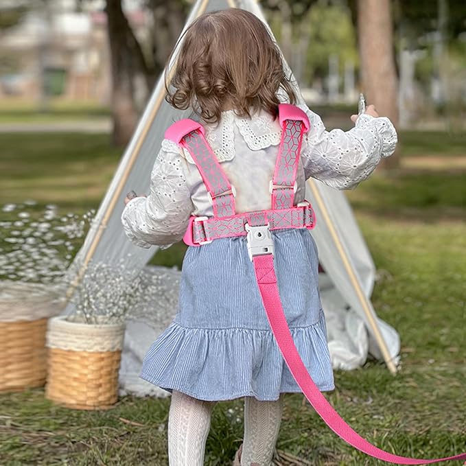 Accmor Toddler Harness Leash, Reflective Kid Harness with Anti Lost Wrist Link, Child Walking Harness Baby Leash Wristband Belt with Key Lock Design for Boys Girls to Outdoor Travel-CubbioJoy