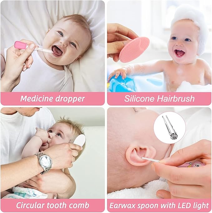 Baby Healthcare and Grooming Kit for Newborn Kids, 24PCS Upgraded Safety Baby Care Kit, Newborn Nursery Health Care Set, Baby Care Products-CubbioJoy