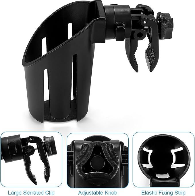 Accmor Universal Cup Holder, Stroller Cup Holder, 360° Rotatable Large Caliber Designed Bottle Holder for Stroller, Bike, Wheelchair, Walker, Scooter-CubbioJoy