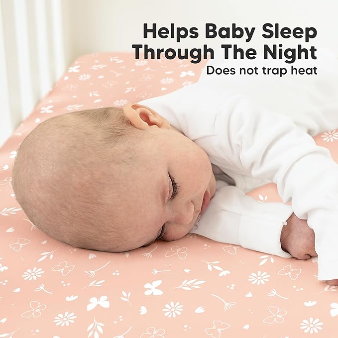 KeaBabies 2-Pack Organic Crib Sheets for Boys, Girls - 52x28 Fitted Crib Mattress Sheet Neutral, Breathable Jersey Cotton Cover for Baby Bed, Toddler Mattress, Soft & Cute Prints (Butterflies)-CubbioJoy