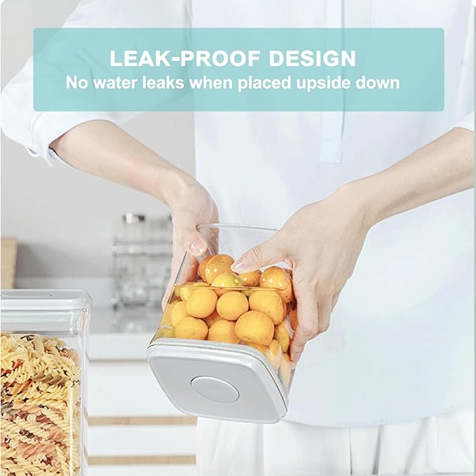 Airtight Food Storage Container - 2.1qt / 2050ml Rectangle Pop Containers With Lids, Bpa Free for Spaghetti Cereal Flour Rice Kitchen Organizer-CubbioJoy