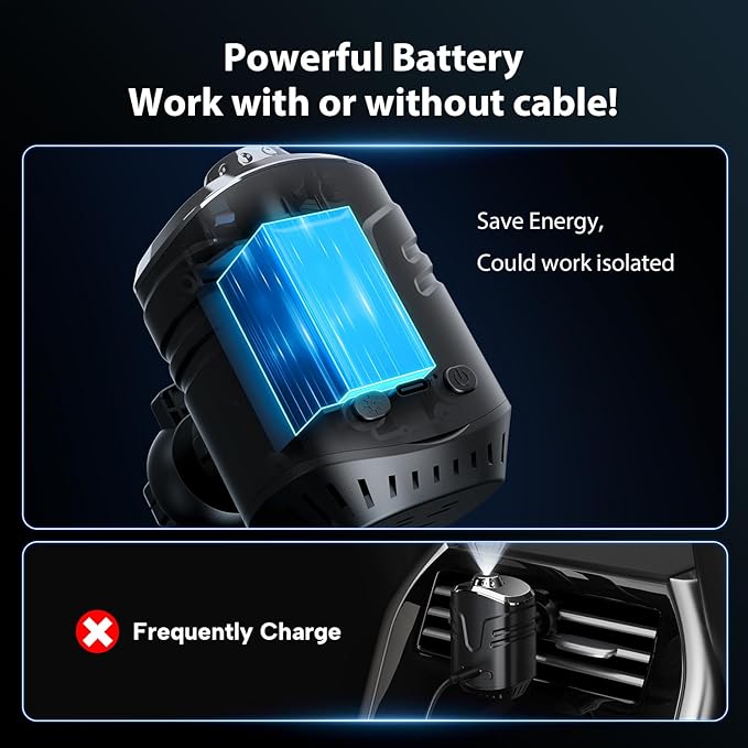 Car Star Projector with Air Freshener, Ceiling Ambient Light with 6 Scents, Auto On/Off, Vent Clip Accent Light with Diffuser(Saturn)-CubbioJoy