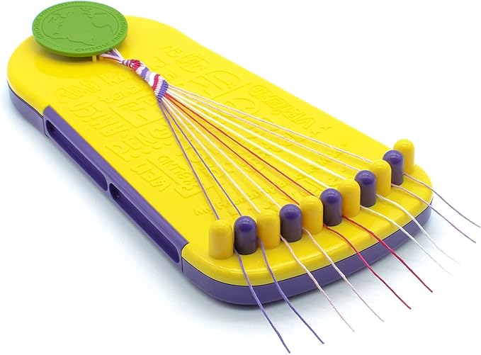 Choose Friendship Bracelet Making Kit – 20 Pre-Cut Threads, Portable Loom with Storage, Makes 8 Bracelets, Craft Gift for Kids Ages 8+, Yellow “Pineapple”-CubbioJoy