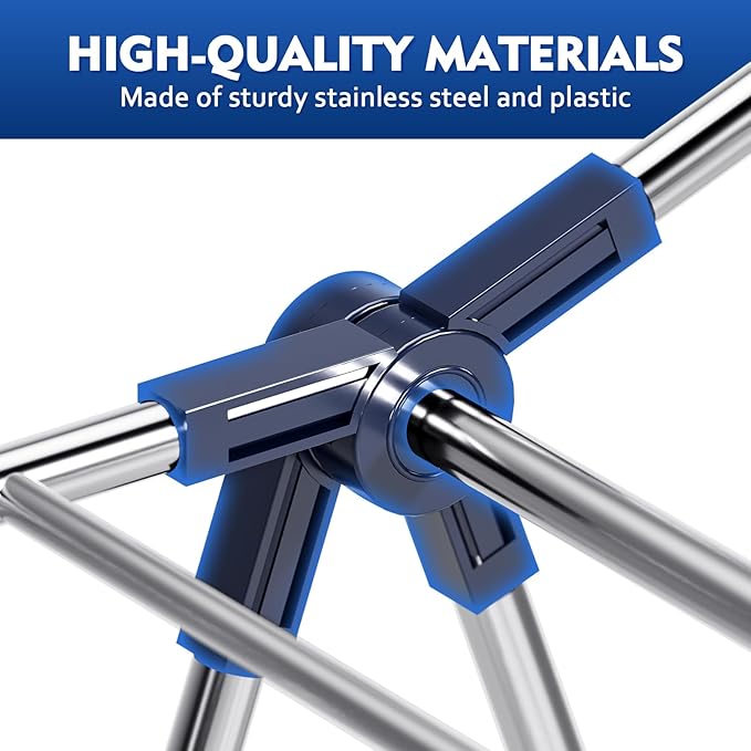 APEXCHASER Clothes Drying Rack, Stainless Steel Drying Rack Clothing with Height-Adjustable, Foldable Gullwings Laundry Drying Rack, Indoor Outdoor Use, No Assembly-CubbioJoy