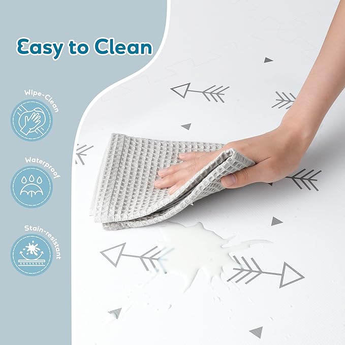 Baby Foam Play Mat-72”x 48” Baby Playmat,6-Piece Interlocking Foam Floor Tiles,Puzzle Mat for Infants and Toddlers,Waterproof Crawling Mat,Non Toxic Play Mat for Baby Tummy Time Mat(Arrow)-CubbioJoy