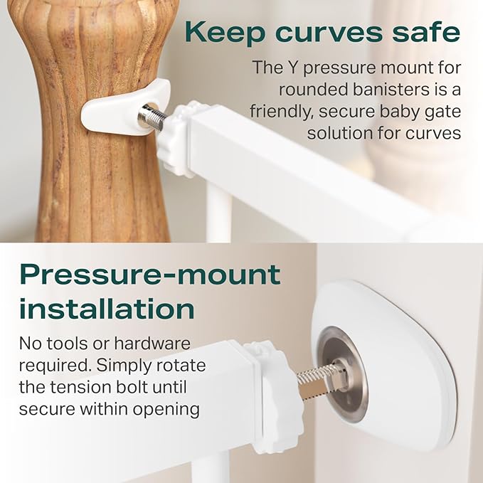 Cumbor 2 Pack 29.7-40.6" Baby Gate for Stairs, Mom's Choice Awards Winner-Dog Gate for Doorways, Pressure Mounted Self Closing Pet Gates for Dogs Indoor, Safety Child Gate with Easy Walk Thru Door-CubbioJoy