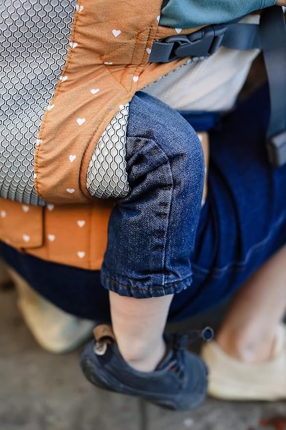 Beco Toddler Carrier - Breathable 3D Mesh Front-Carry & Backpack Style Carrier with Tall Supportive Back and Ergonomic Extra-Wide Seat for Children from 18months (20-60 lbs) - Cool Brick Heart-CubbioJoy