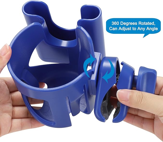 Accmor Universal Cup Holder, Stroller Cup Holder with Phone Holder, 360° Rotatable Large Caliber Designed Bottle Holder for Stroller, Bike, Wheelchair, Walker, Scooter-CubbioJoy