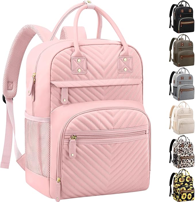 Diaper Bag Backpack Tote for Women Large Capacity, Baby Bag with Insulated Pockets Multifunctional Diaper Bags For Baby Girl Boy Waterproof Baby Bags For Boys Girls Maternity Bag Baby Pink-CubbioJoy