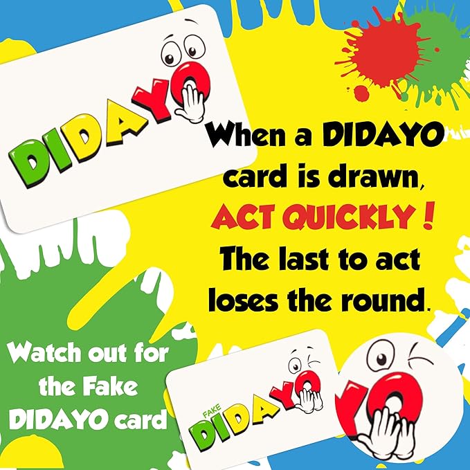 DiDaYo - Fast Paced Family Games, Brain Teaser Card Game for Kids 8-12, Ideal Speed Color Game for Teens and Adults, Fun Slumber Party Games, 2-8 Players, Travel Friendly-CubbioJoy