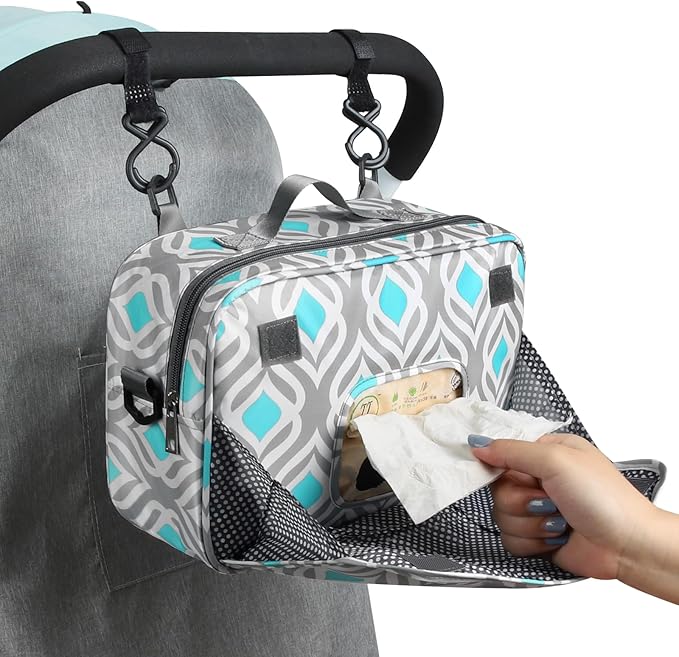 Accmor Stroller Organizer, Universal Stroller Organizer with Insulated Cup Holder Pocket, Dual Purpose Large Capacity Stroller Bag Caddy, Stroller Accessories Fits for Uppababy, Doona, Nuna Strollers-CubbioJoy