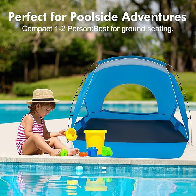 Beach Tent, Portable Sun Shelter for 2/3/4/6-8 Person with UPF 50+ UV Protection, Easy Setup Waterproof Beach Shade Canopy Cabana for Family Outdoor and Picnics, Fishing with Carrying Bag-CubbioJoy