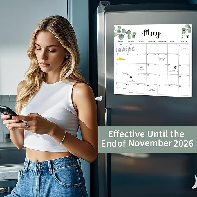 2025-2026 Magnetic Fridge Calendar 18 Monthly Magnetic Calendar for Refrigerator 2025-2026 Wall Calendar Planner Runs from June 2025 Until November 2026 Easy Organizing Markers Tearable (Nature)-CubbioJoy