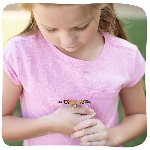 Insect Lore Cup of Caterpillars - 5 Live Painted Lady Caterpillars with Food - Refill for Butterfly Garden Kit - Stickers & Chrys-A-Lid Holding Log Included - STEM Learning Activity-CubbioJoy