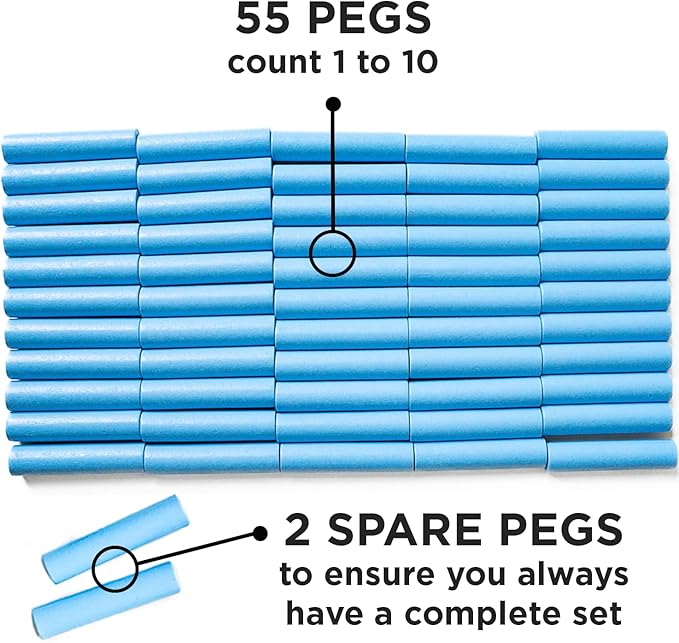 Counting Peg Board - Montessori Math and Numbers for Kids - Wooden Math Manipulatives Materials - Dark Walnut Stain-CubbioJoy