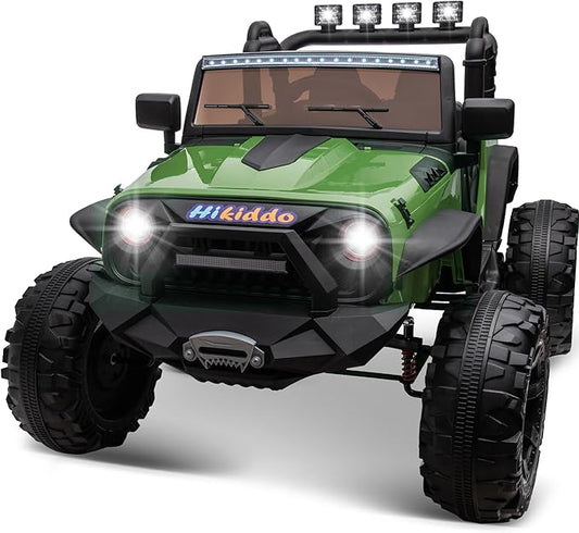 24V 9Ah Ride on Toy for Big Kids, 4x4 2 Seater Ride on Car Truck w/Remote Control, 4x200W Motors - Green-CubbioJoy