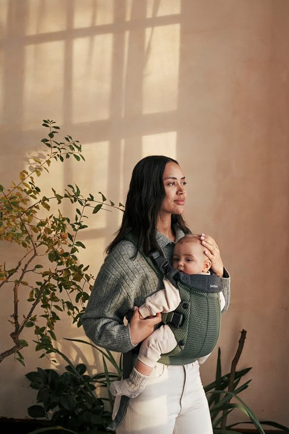 BabyBjörn Baby Carrier Harmony, Dark Green, 3D Mesh | 3-in-1 Ergonomic Baby Carrier; Newborn, Facing-in, Outward-Facing, and Back Carrying Positions Supported (7-40 lbs), Newborn to Toddler-CubbioJoy