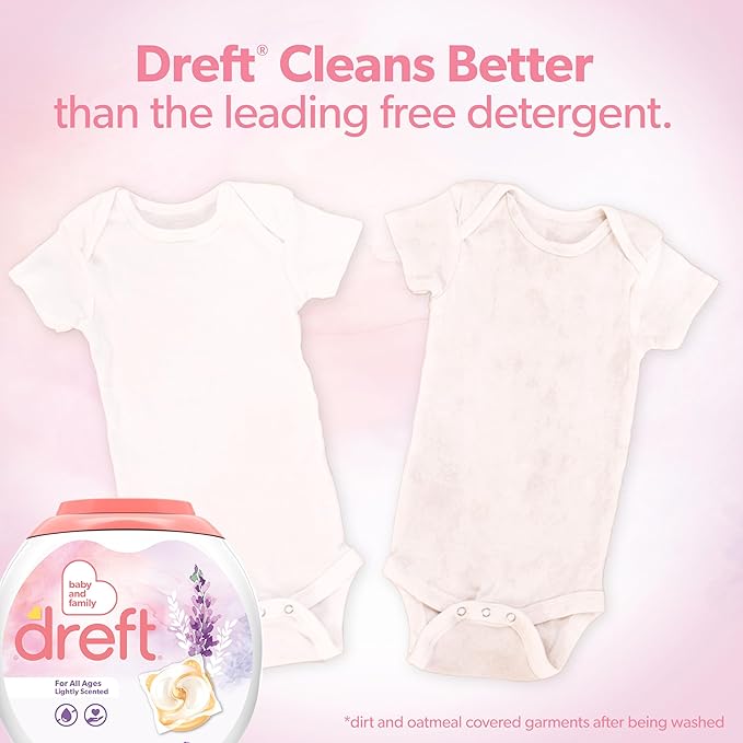 Dreft Laundry Detergent XL Pacs, Light Scent, Lavender, 18 Count-CubbioJoy