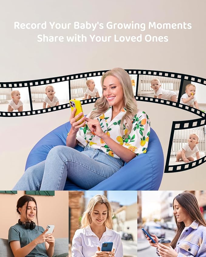 ARENTI 4MP 2.4G&5G WiFi Baby Monitor with Camera and Audio, Night Light, Auto Traking, Cry&Motion Detection, Temperature Sensor, App Control-CubbioJoy