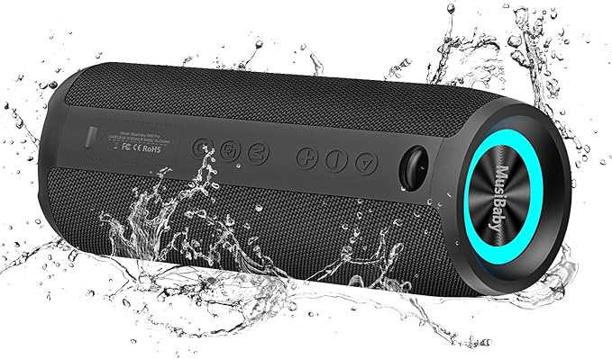 Bluetooth Speaker IPX6 Waterproof.Musibaby M88pro with Loud Stereo Sound,Portable Wireless Speaker,40H Battery,Bluetooth 5.3,Dual Pairing, Shower Outdoor Speaker for Party, Beach, Gifts Ideal.-CubbioJoy