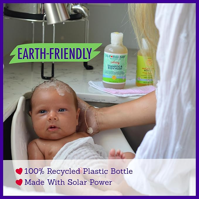 California Baby Calming Baby Shampoo + Baby Wash | 100% Plant-Based | Lavender Body Wash For Sensitive Skin | Hypoallergenic | 251 mL / 8.5 oz.-CubbioJoy