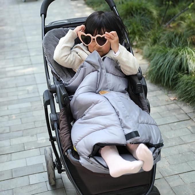 Anti-Kick Winter Water Proof Cozy Warmer Baby Footmuff Fits for Most of Strollers, Jogger, Reversible from Blanket to Sleeping Bag, Strap Position Adjustable,Safe and Practical Featurs-CubbioJoy
