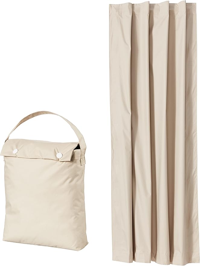 Amazon Basics Portable Blackout Curtain Shade with Suction Cups, 50"W x 78"L, 1-Pack, Beige-CubbioJoy