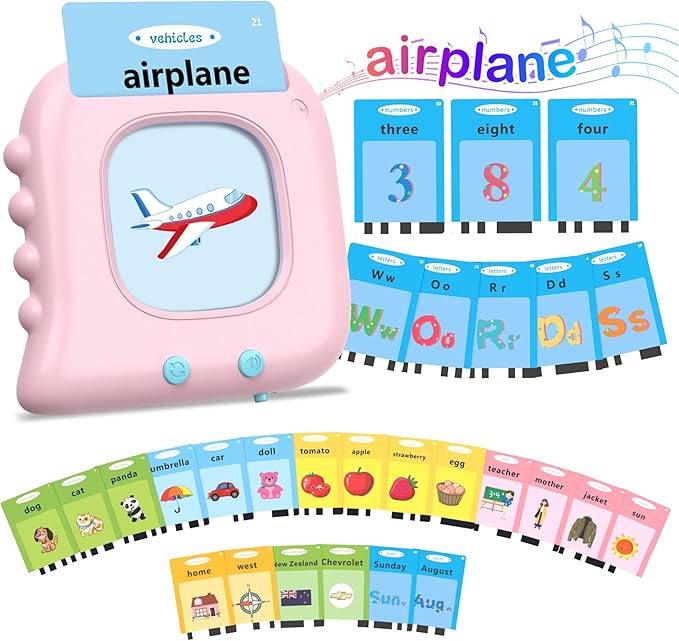 Alphabet Flash Cards, 384 Sight Words Talking Flash Cards, ABC Learning Toys for Kids,Pocket Speech for Toddlers Learning Alphabet Toys, Autism Sensory Toys, Birthday Gifts for Age 1 2 3 4 5 Year Olds-CubbioJoy