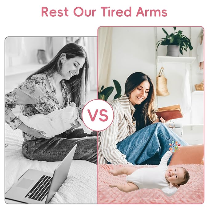 Baby Lounger for Newborn,Baby Nest for Newborn Soft Cotton Breathable for Playtime & Relaxation,Flat Babies Essentials Gifts Newborn Lounger for Boys & Girls 0-12 Months(Pink Bean)-CubbioJoy