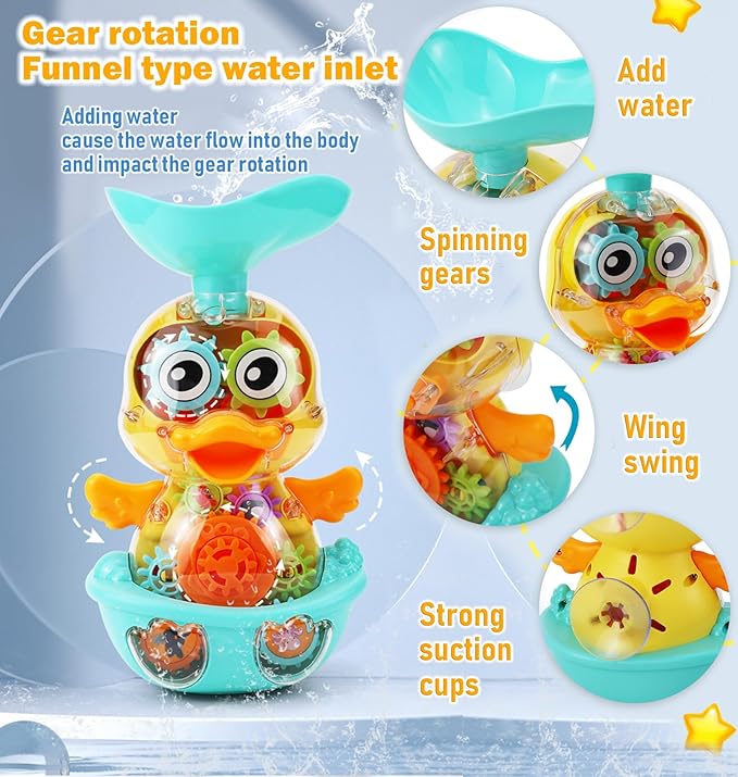 Bath Toys for 12 24 36 Months Babies, Bathtub Toys for Toddlers Kids Ages 1-3, 4-8, Waterfall Bath Toys for Boys and Girls, Small-CubbioJoy