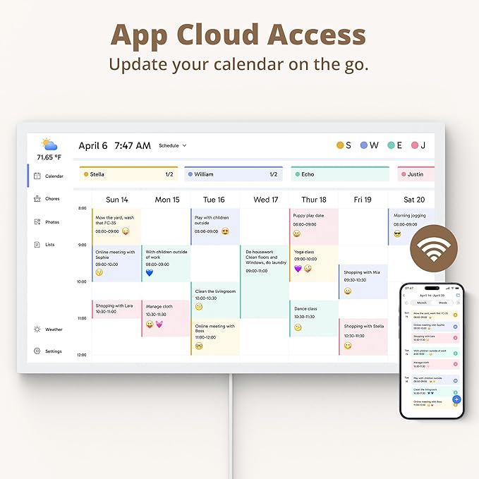 Dragon Touch 32" Digital Calendar Chore Chart – 1080P Full HD Interactive Touchscreen, Smart Family Planner, Hearth Display Digital Calendar Wall & Desk Mountable for Seamless Scheduling-CubbioJoy