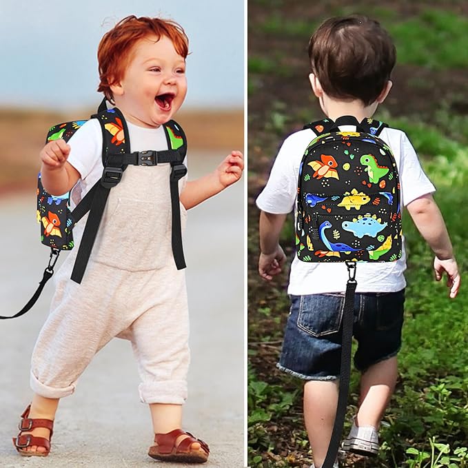 Accmor Toddler Backpack Leash, Cute Kids Backpack with Anti Lost Wrist Link, Mini Child Backpack Leash Baby Walking Harness for Travel, Small Dinosaur Backpack Tether for Boys Ages 1-3-CubbioJoy
