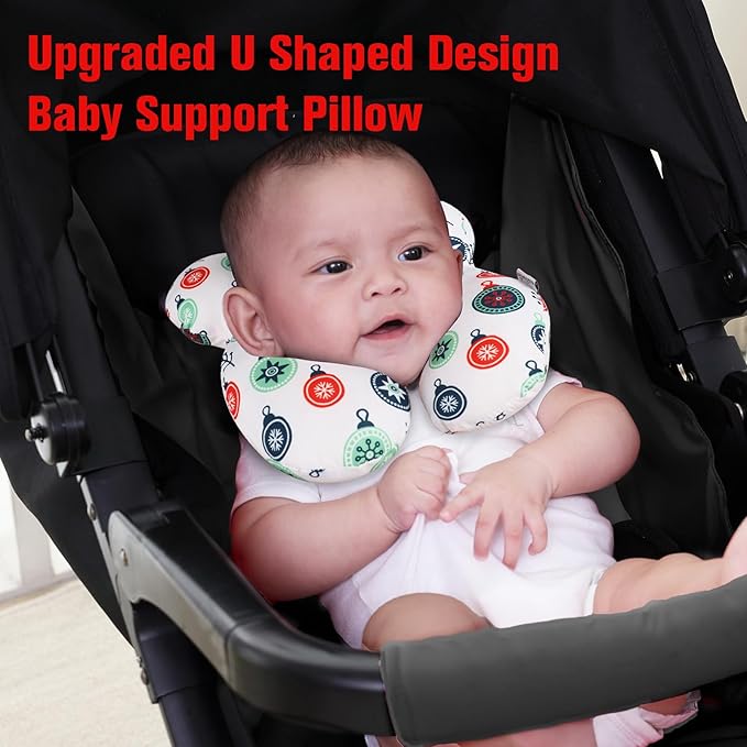 KAKIBLIN Baby Travel Pillow for Head and Neck, Upgraded Baby Support Pillow, Baby Neck Pillows for Car Seat,Pushchair,Travel,(Cross)-CubbioJoy