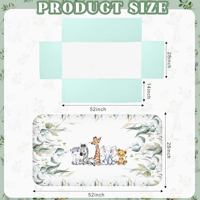 3 Pcs Baby Crib Bedding Set Safari Animals Dinosaurs Bear Woodland Animals Jungle Crib Set Includes Quilt, Fitted Sheet, Skirt for Baby Boy Girl(Light Blue,Safari)-CubbioJoy