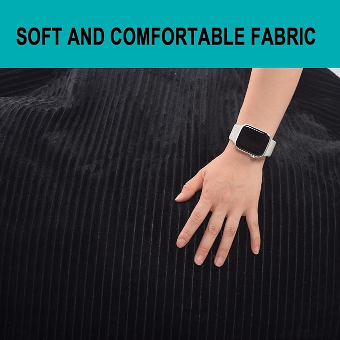 Classic Bean Bag Chair, with Faux Rabbit Fur Cover for Teens and Kids, Memory Foam Bean Bag Chairs, Ultra Soft Faux Fur Fabric, 2.5 feet Round Fluffy Bean Bag Sofa-CubbioJoy