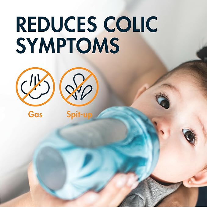 Boon Nursh Reusable Silicone Pouch Baby Bottles - Medium Flow Nipple - Silicone Baby Bottle Pouch and Nipple - Baby Feeding Essentials - Tie Dye - 3-6 Months - 3 Count - 8 Ounce-CubbioJoy