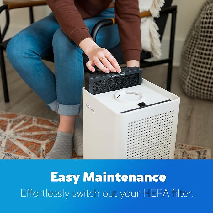 Kenmore PM2010 Air Purifiers with H13 True HEPA Filter, Covers Up to 1200 Sq.Foot, 24db SilentClean 3-Stage HEPA Filtration System, 5 Speeds for Home Large Room, Kitchens & Bedroom, PM2010-CubbioJoy