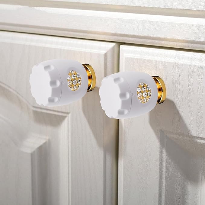 2 Pack Door Knob Safety Cover for Kids, Door Knob Cover, Screw Thread Design, Doors Knobs Child Proof Locks, Reusable and Reliable, for Toddler Baby Safety Doors Handle Covers (White)-CubbioJoy