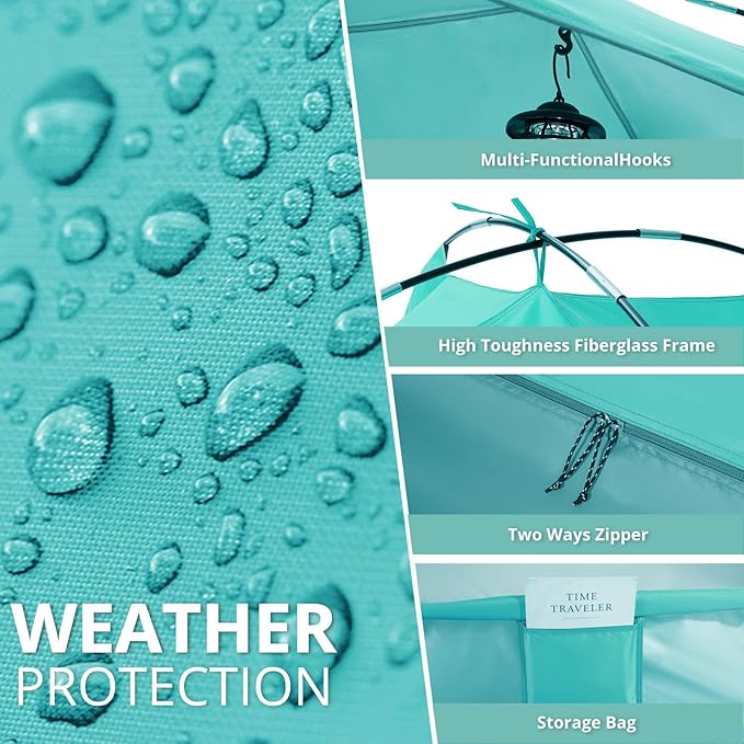 CAMEL CROWN Beach Tent UPF 50+ Sun Shelter for 2/3/5/6 Person, Lightweight Portable Sun Shade with Sand Anchor, Family Beach Day & Outdoor Adventures-CubbioJoy