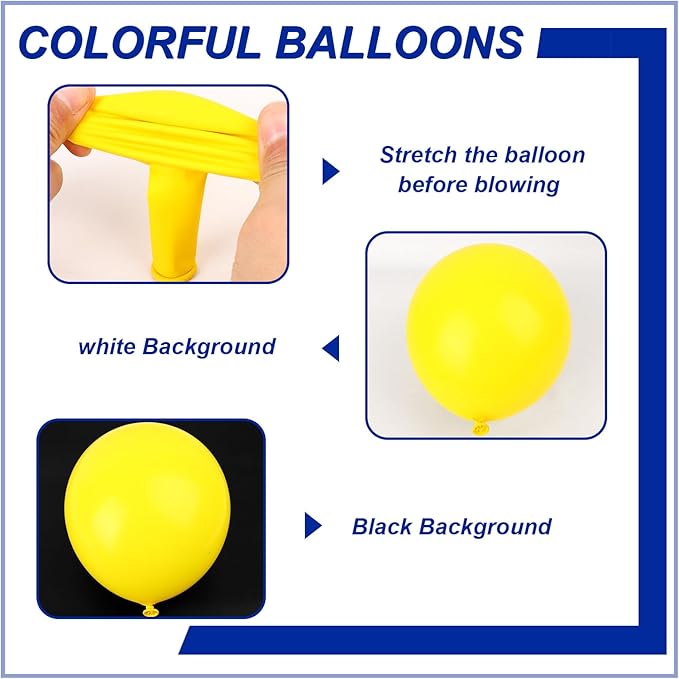140pcs Yellow Round Balloons Different Sizes 18 12 10 5 Inch Latex Balloons for Arch Decoration Party Balloon Kit for Graduation Birthday Party Wedding Balloon Baby Shower Decoration-CubbioJoy