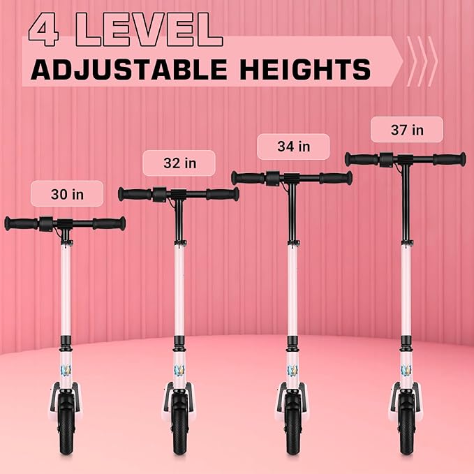 Caroma Electric Scooter for Kids Ages 6-12,150W/180WMotor,10 MPH Max Speed & 7 Miles,Colorful Lights,Adjustable Height & Speed,LED Display,Foldable Kids Electric Scooter 132 Lbs Max Load,Idea Gift-CubbioJoy