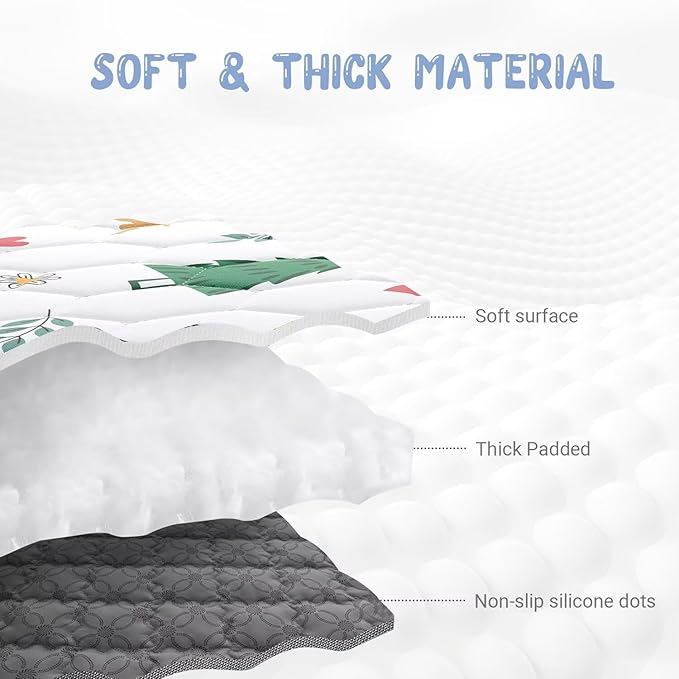 Baby Play Mat 50" X 50" Playpen Mat Thicken One-Piece Baby Crawling Mat Non-Slip Cushioned Baby Floor Play Mat Activity Playmats for Babies and Toddlers Infants Play & Tummy Time (50x50, Tree)-CubbioJoy