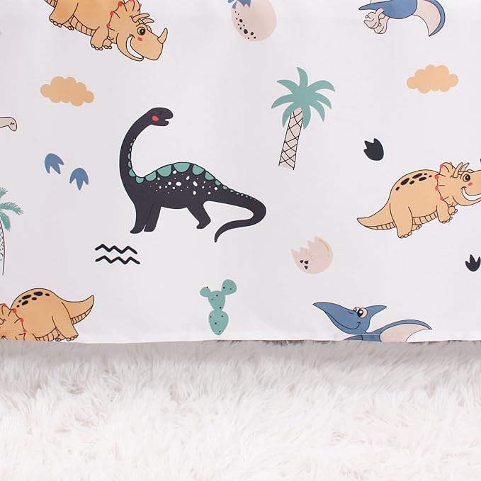 Belsden Dinosaur 3 Piece Crib Bedding Set for Baby Boys Girls, Classic Nursery Bedding Essential Including Comforter, Crib Sheet and Crib Skirt, Ultra Soft Cozy, Dino-CubbioJoy