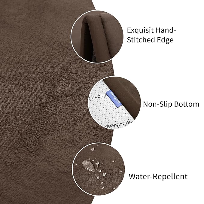 Baby Play Mat for Floor,1.3" Thick Elasti-Foam 74×50 Playpen Mat for Toddlers Infant kids,Water-Repellent Soft Coral Velvet for Tummy Time, Non-Slip Backing for Crawling,Tatami Style(Dark Brown)-CubbioJoy