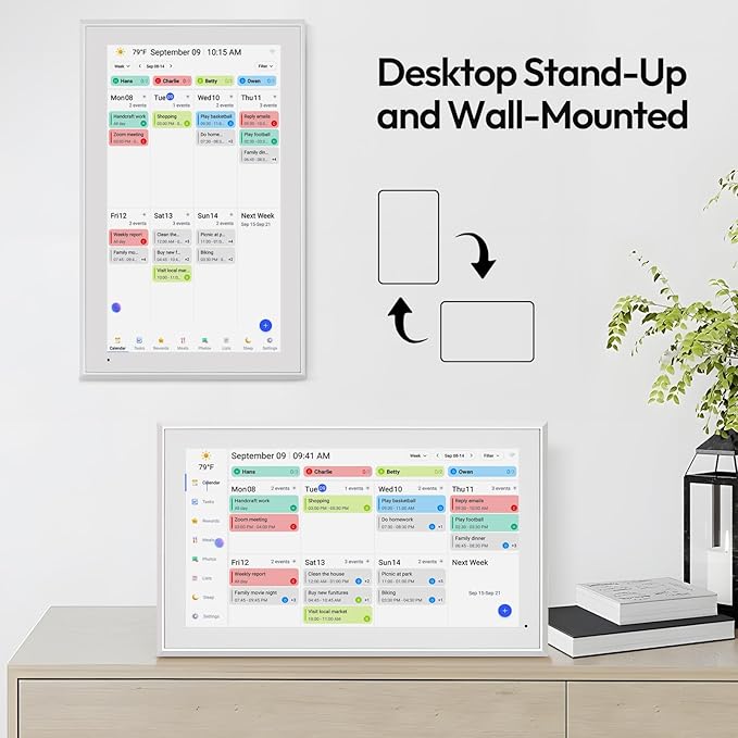 BOCT 21.5'' Digital Calendar Wall - 32GB Memory Touch Screen Chore Chart Smart Calendar,Digital Planner,Auto-Sync,APP Control,Interactive Family Schedules, Gift for Mother-CubbioJoy