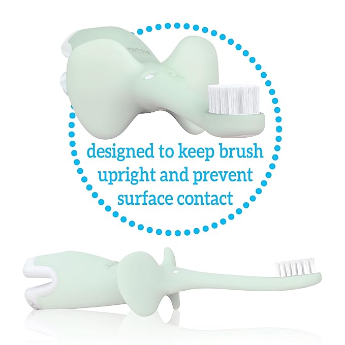 Dr. Brown's Infant-to-Toddler Toothbrush, Elephant, Mint, 0-3 Years-CubbioJoy