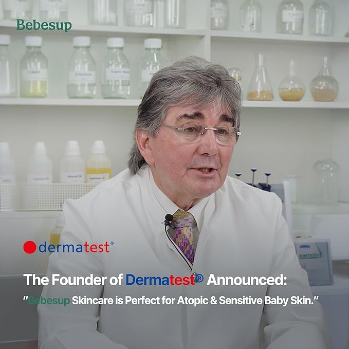 BEBESUP- 베베숲 Daily Hydration Baby Lotion | Korean Skincare for Sensitive & Atopic Skin 100-Hour Hydration Organic Rice & Ceramide Formula Hypoallergenic Fast Absorbing 10.14 fl. oz-CubbioJoy