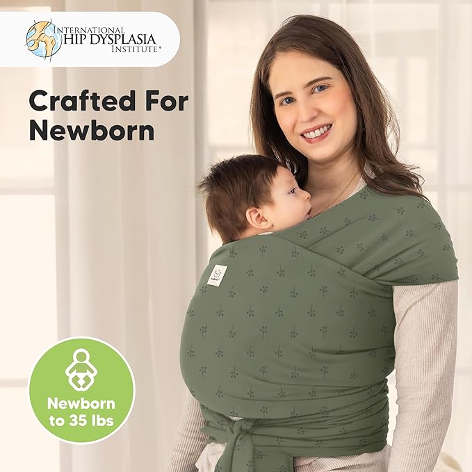 KeaBabies Baby Wrap Carrier - All in 1 Original Baby Carrier Newborn to Toddler Sling, Easy to Wear, Hands Free Bonding, Lightweight, Breathable Infant Wraps (Forest Berries)-CubbioJoy
