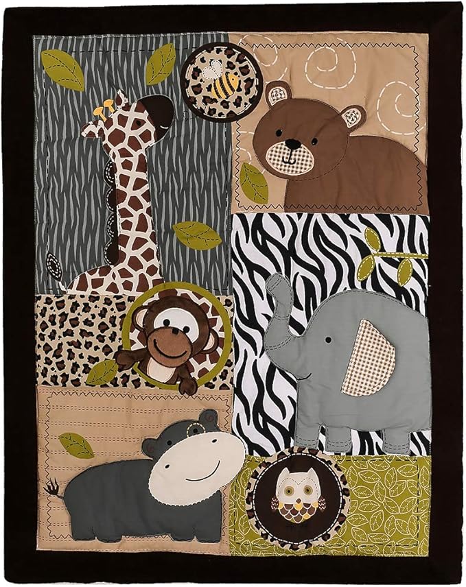 7 PCs Forest Animal Nursery Crib Bedding Set Baby Boy Elephant Giraffe Bear Cot Bedding Set-CubbioJoy